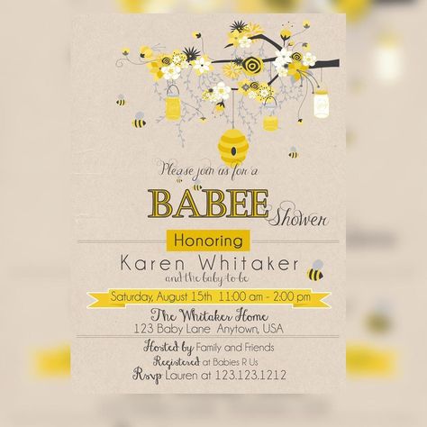 Gender neutral baby shower invitations.  This mommy to BEE invitations are perfect for coed baby shower.  Link in the bio...#mom #babygirl #babyshower #mommy #momtobe #babyboy #itsaboy #expecting #boyorgirl #party #mommysgirl #mommytobe #invitetiquepr Luxury Mom, Mom To Bee, Bee Baby Shower Invitations, Bee Invitations, Twins Baby Shower Invitations, Afternoon Tea Set, Bee Baby Shower Theme, Mommy To Bee, Bumble Bee Baby Shower