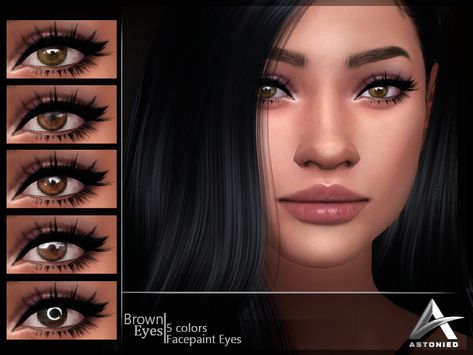 Astonied's [A] | Brown Eyes Mods For Sims 4, Cc Eyes, Big Eyelashes, Sims 4 Nails, Sims 4 Cc Eyes, Realistic Eyes, Windows To The Soul, Sims 4 Anime, Big Lashes