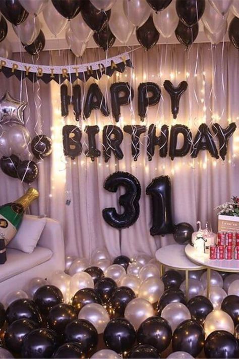 Balloon Wall Backdrops Surprise Birthday Decorations, Birthday Party Decorations For Adults, Birthday Decorations At Home, Birthday Room Decorations, Simple Birthday Decorations, 21st Birthday Decorations, Birthday Ideas For Her, Banner Photo, 31st Birthday