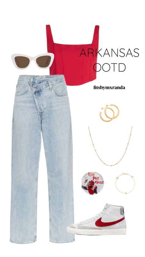 ARKANSAS OOTD #outfitinspo #outfit #outfitinspiration #gameday #gamedayfit #arkansas Arkansas, Your Aesthetic, Connect With People, Jean Outfits, Creative Energy, Cut Out, Outfit Inspirations, Ootd, Bring It On