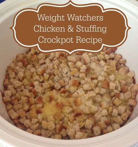 I got this excellent, super easy Weight Watchers Chicken and Stuffing crockpot recipe from my mom. We actually had this last Christmas Eve instead of doing whole Christmas meal. It was less work f... Stuffing Crockpot, Weight Watchers Crock Pot Recipes, Swiss Chicken, Chicken And Stuffing, Weight Watchers Chicken, Weight Watcher Dinners, Crockpot Recipe, Weight Watchers Chicken Recipes, Chicken Crockpot