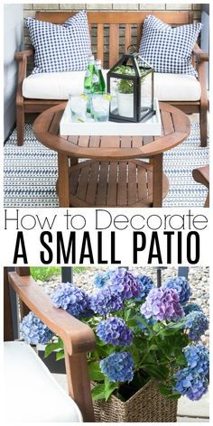 Tiny Front Porch, Small Patio Ideas Townhouse, Patio Ideas Townhouse, Diy Patio Ideas, Balcon Mic, Basic Accessories, Small Patio Decor, Small Outdoor Patios, Small Deck Decorating Ideas