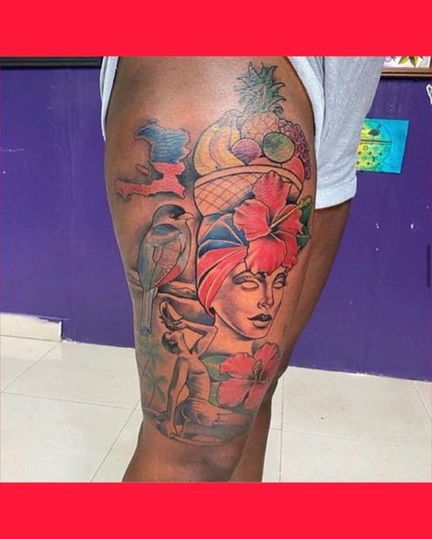 Haiti Tattoo Ideas For Women, Haitian Tattoos For Women, Haitian Tattoo, Haiti Tattoo, Lucky Tattoo, Pride Tattoo, Patriotic Tattoos, Haitian Flag, Haitian Art