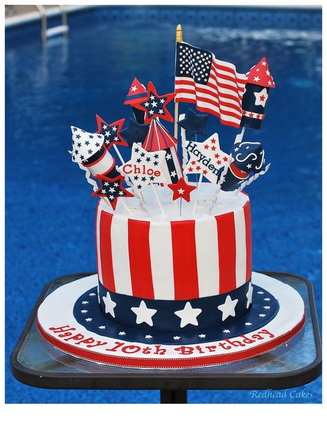 Patriotic Birthday Cake 2015 Patriotic Birthday Cake 2015 My grandkids celebrated their birthday on the 4th of July this year, so they wanted a Patriotic Cake. The... #4th-of-july #patriotic #independence-day #american-flag #usa #july-4th #cakecentral Patriotic Birthday Cake, 4th Of July Cakes, Usa Cake, Birthday Cake Design Ideas, Patriotic Birthday, Patriotic Cake, Fourth Of July Cakes, Blue Birthday Cakes, Birthday Cake Design