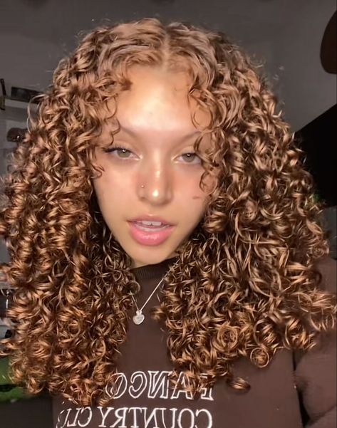 Curly Hair Color Ideas Light Brown, Light Brown Naturally Curly Hair, Copper On Curly Hair, Strawberry Blonde Curly Hair Black Women, Maple Brown Hair Color Curly Hair, Brown Hair Colors On Curly Hair, Light Curly Brown Hair, Honey Brown Short Curly Hair, Light Brown On Curly Hair