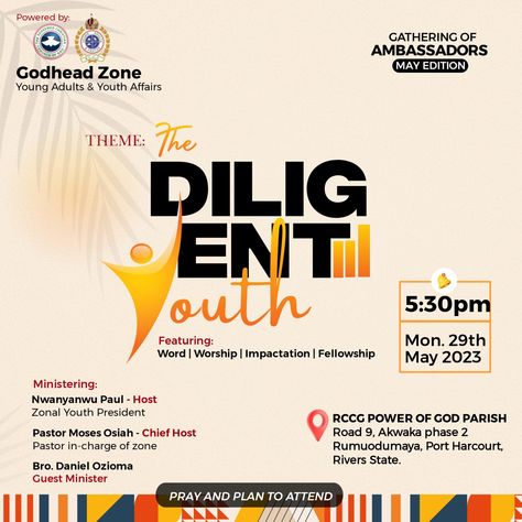 The Diligent Youth Youth Program Flyer Design, Youth Night Ideas Church, Pubmats Ideas, Fundraising Poster, Church Flyer Design, Youth Empowerment, Church Youth, Church Poster Design, Church Outfit