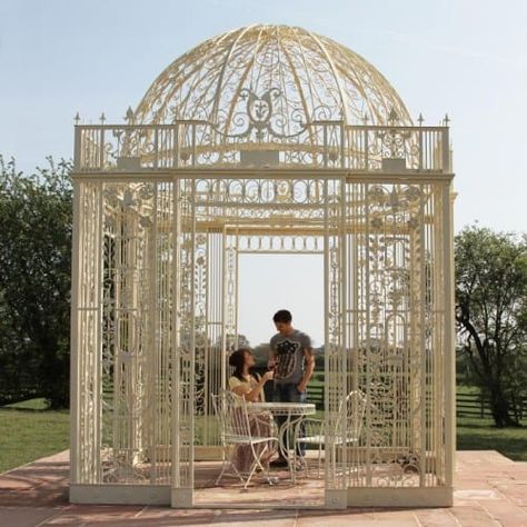 Wrought Iron Gazebo, Iron Gazebo, Victorian Greenhouses, Garden Patch, Garden Gazebo, Garden Structures, Garden Room, Future House, Wrought Iron