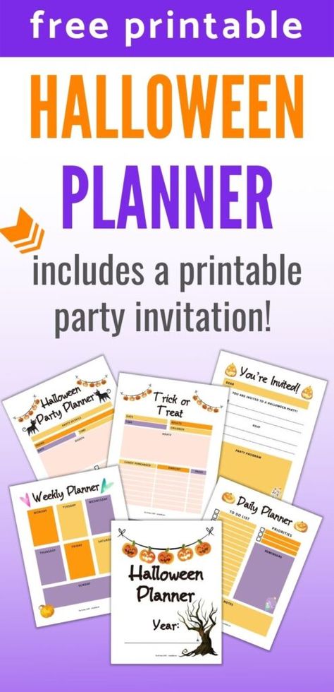 Halloween Party Planner Printable Free, Halloween Planner Printable, Halloween Party Planner, Free Halloween Invitations, Party Planning Printable, Halloween Budget, Halloween Party Planning, Halloween Planner, Free Printable Halloween