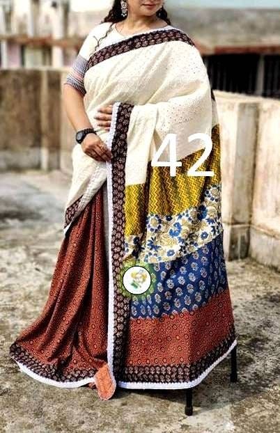 Patchwork Saree, Saree 2023, Sarees Design, Yellow Vegetables, Saree Draping, Block Print Saree, Linen Sarees, Sarees For Women, Print Saree