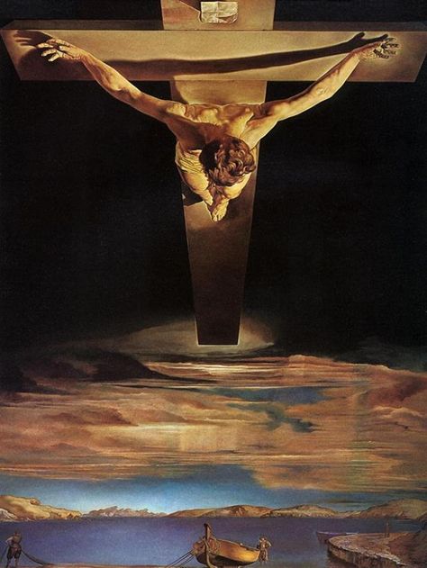 Salvador Dalí, Christ of Saint John of the Cross. Saint John Of The Cross, John Of The Cross, Salvador Dali Paintings, Salvador Dali Art, Dali Paintings, Dali Art, Jan Van Eyck, William Adolphe Bouguereau, Pictures Of Jesus Christ