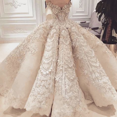 Luxury Champagne, Arabic Wedding, Royal Train, Dresses Designer, A Wedding Dress, Designer Wedding, Bride Dresses, Gorgeous Gowns, Ball Gowns Wedding