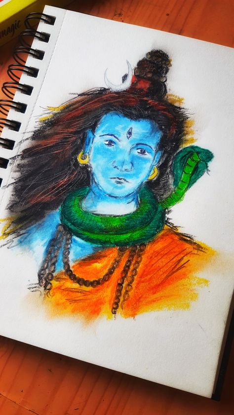 In the video I will show you how to draw Lord Shiva. Mahadev drawing is very easy with oil pastel. Maha Shivaratri special drawing and painting 🎨 This is Oil Pastel tutorial. Mahadev Drawing Easy, Oil Pastel Tutorial, Lord Shiva Drawing, Mahadev Drawing, Shiva Drawing, Pastel Tutorial, Maha Shivaratri, Oil Pastel Colours, Anime Cover