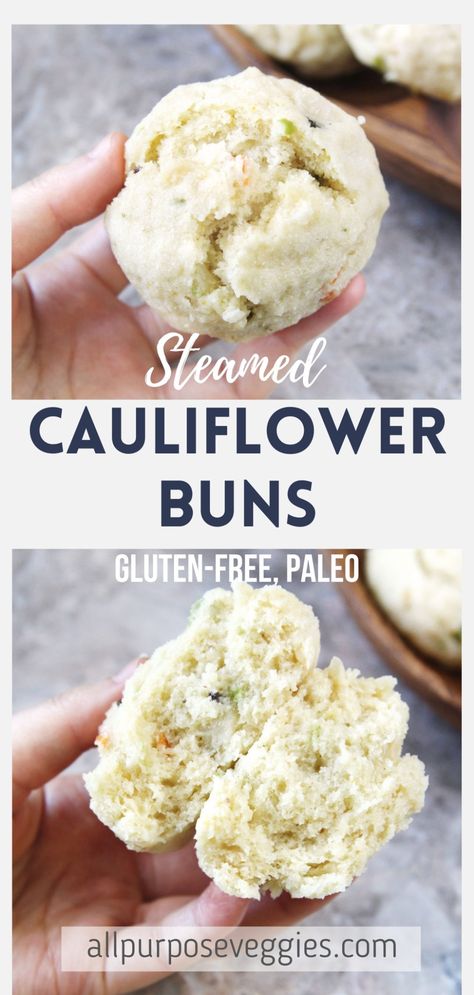 Keto Steamed Buns, Cauliflower Flour Recipes, Itaki Recipes, Cauliflower Flour, Fried Veggies, Paleo Breads, Paleo Cauliflower, Chopped Veggies, Vegetable Bread