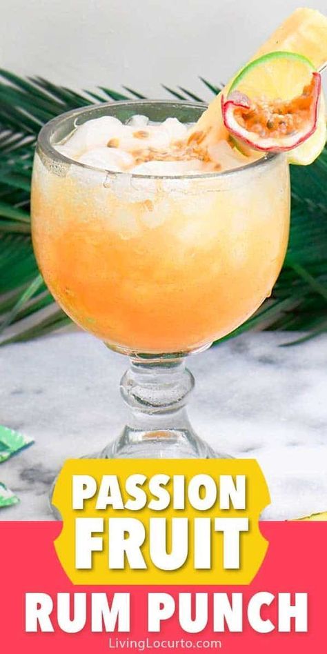 Passion Fruit Rum Punch Rum Passion Fruit Cocktail, Passion Fruit Alcoholic Drink, Passion Fruit Drinks Cocktails, Passion Fruit Juice Cocktail, Passion Fruit Cocktail Recipes, Passion Fruit Drinks, Passion Fruit Punch, Passion Fruit Cocktail, Tropical Rum Punch