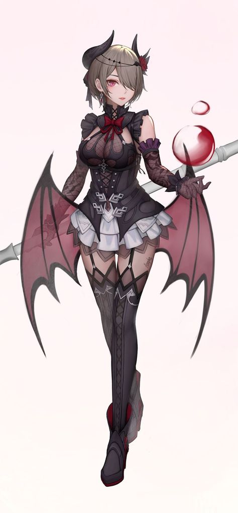 Female Vampire Outfit, Succubus Outfit Ideas, Honkai Impact Rita, Demon Outfit Ideas, Vampire Anime Female, Vampire Vtuber, Anime Vampire Female, Vtuber Outfit Ideas, Demon Clothing