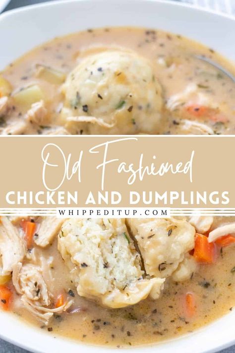 This is the best chicken and dumplings recipe on the internet! It is easy to make, uses pantry staple ingredients and is the epitome of comfort food! Modern Proper Chicken And Dumplings, Country Chicken And Dumplings, Mary Hill Chicken And Dumplings, Chicken And Dumplings Whole Chicken, Chicken And Dumplings Homemade, Home Made Chicken And Dumplings, Dumplings Recipe Chicken, Best Chicken And Dumplings Recipe, Chicken And Dumplings Crockpot