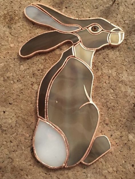 Stained Glass Mosaic Art, Stained Glass Patterns Free, Glass Mosaic Art, Stained Glass Decor, Bunny Pattern, Stained Glass Diy, Bunny Art, Stained Glass Crafts, Art Stained