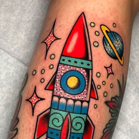 Matt Renner on Instagram: "Rocket ship for Brittany today 🚀🚀" Rocket Ship Tattoo, Rocket Tattoo, Ship Tattoo, Space Tattoo, Rocket Ship, Piercing Ideas, Tattoos And Piercings, Ink Tattoo, Rocket