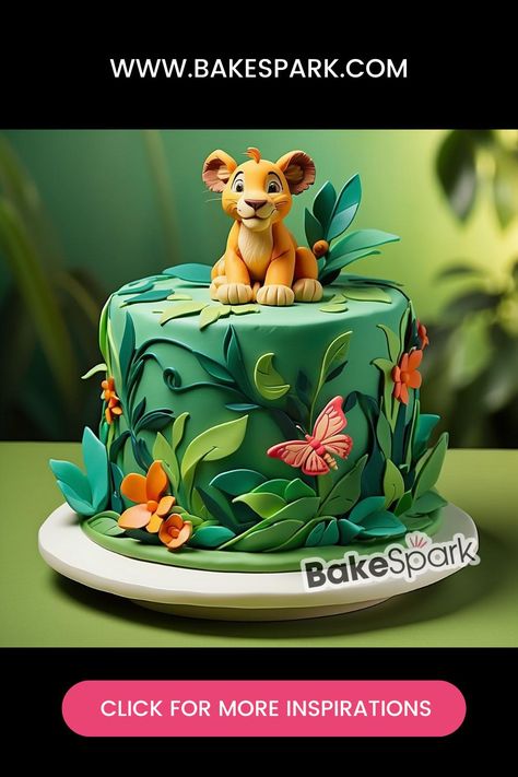 From Under the Sea to the Pride Lands: Disney Cakes for Every Fan The Lion King Birthday Cake, Simba Theme Cake, Disney Character Cake, Simba Cake Ideas, Lion Cakes For Kids, Simba Lion King Cake, Lion King Cake Ideas, Lion Theme Cake, Simba Birthday Cake