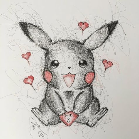 Pokemon - Pikachu. Fantasy Animal drawings form the Movies. By Jimmy Mätlik. Drawing Ideas Animals, Scribble Drawings, Animal Pictures For Kids, Art Drawing Ideas, People Cartoon, Scribble Drawing, Stippling Art, Draw Animals, Draw People