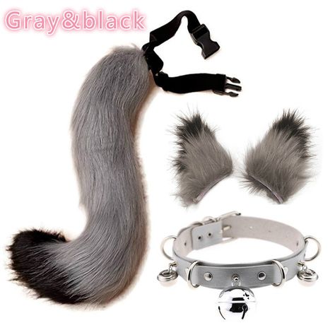 Fox Ears And Tail | Wish Wolf Ears And Tail, Leather Collar Necklace, Halloween Party Accessories, Wolf Tail, Gothic Cosplay, Fox Costume, Batman Cosplay, Animal Tails, Random Screenshots