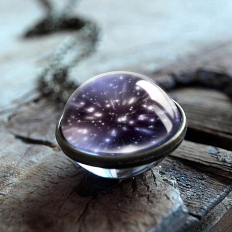 Universe Necklace, Planet Jewelry, Space Necklace, Handmade Statement Necklace, Galaxy Necklace, Glass Art Pictures, Universe Galaxy, Geology, Glass Pendants