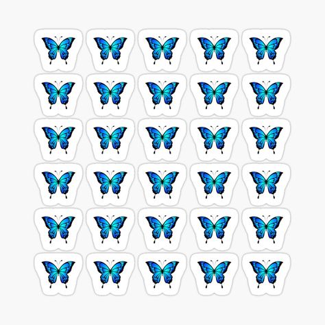 Blue Butterfly Mini Pack Sticker Best Redbubble Planner Blue Butterfly Stickers Printable, Topper Frozen, Geometric Art Animal, Cardboard Crafts Kids, Butterfly Party Decorations, Butterfly Stickers, Buy Stickers, Butterfly Printable, Craft Room Design