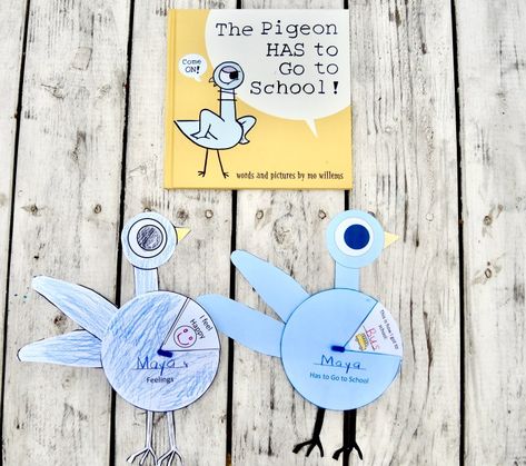 MaiStoryBookLibrary: The Pigeon HAS to Go to School + *Pigeon Pinwheel* Craft – MaiStoryBook Pigeon Craft, Mo Willems Pigeon, Pinwheel Craft, Pigeon Books, Craft Activities For Toddlers, Back To School Art, Primary Activities, Mo Willems, The Pigeon