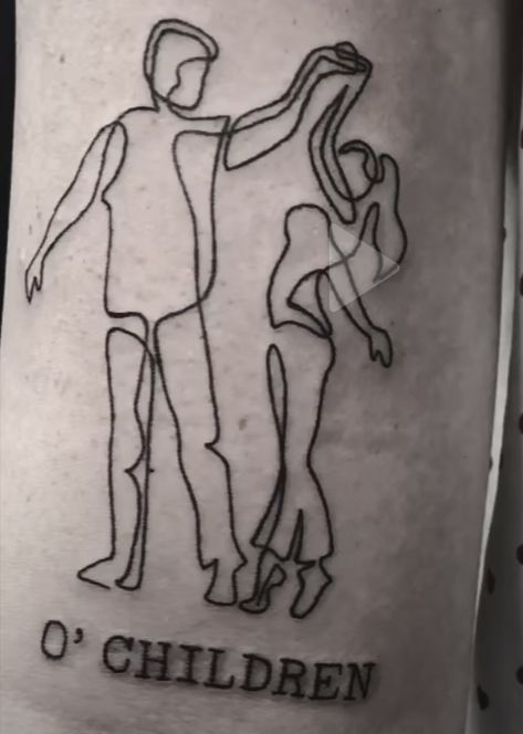 Harry And Hermione Dancing, Harry Potter Tattoo Sleeve, Children Tattoo, Book Inspired Tattoos, Dancing Drawing, Harry Tattoos, Line Drawing Tattoos, Scene Tattoo, One Line Tattoo