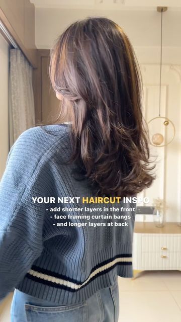 New Trendy Haircut For Women, Round Shaped Face Haircuts, Mid Layer Haircut, 90s Hair Cuts Medium Long, Healthy Hair Haircut, Thick Brunette Hair Cuts, Haircuts For Thick Shoulder Length Hair, Medium Length Haircuts For Oval Faces, Haircuts For Round Oval Face Shape