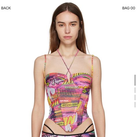 Miaou Aphex Corset In Lotto Print Size M. New W/Tags And Packaging! Pink Purple, Packaging, Tags, Purple, Pink, Women Shopping, Color