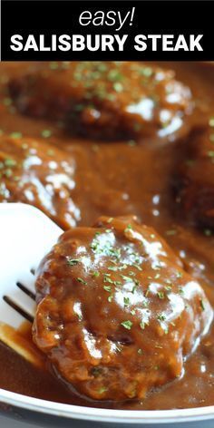 This easy Salisbury Steak recipe is classic comfort food like your mom used to make. It's perfectly seasoned beef patties served with a rich brown gravy. Skillet Salisbury Steak Recipe, Skillet Salisbury Steak, Low Sodium Salisbury Steak Recipe, Easy Hamburger Steaks With Brown Gravy, Salisbury Steak Hamburger Patties, Salisbury Steak Using Hamburger Patties, Salisbury Steak And Gravy Recipe, Hamburger Patty Salisbury Steak, Brown Gravy Recipe Easy Salisbury Steak