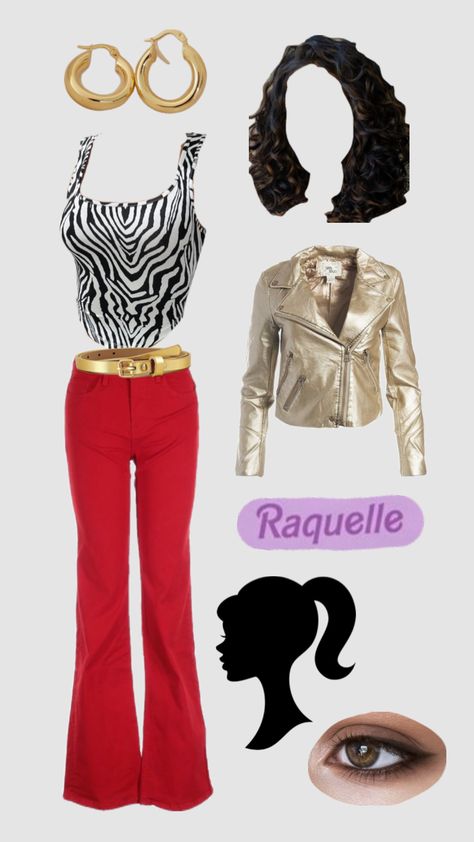 Barbie And Rachel Halloween Costume, Raquelle Barbie Outfits Halloween, Rachel Barbie Outfit, Raquelle Halloween Costume Ideas, Raquel Barbie Costume, Raquelle Barbie Dress To Impress, Raquelle Barbie Outfits, Raquelle Costume, Barbie And Raquelle Costume