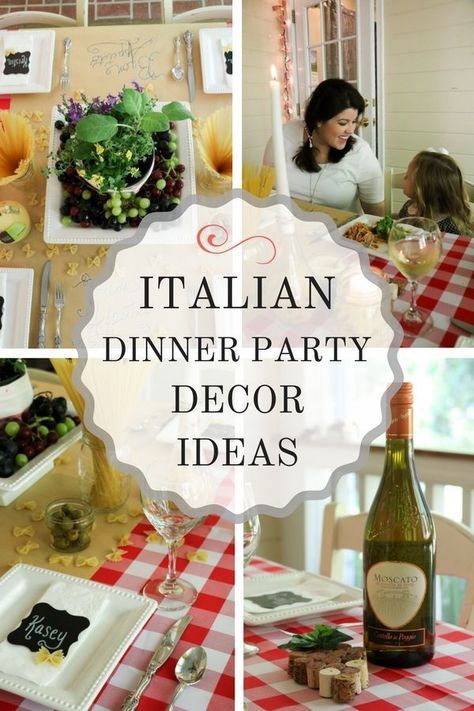 Italy Party Theme, Italian Dinner Party Decorations, Dinner Party Style, Italy Party, Italian Themed Parties, Dinner Party Decor, Italian Buffet, Dinner Centerpieces, Decoration Buffet