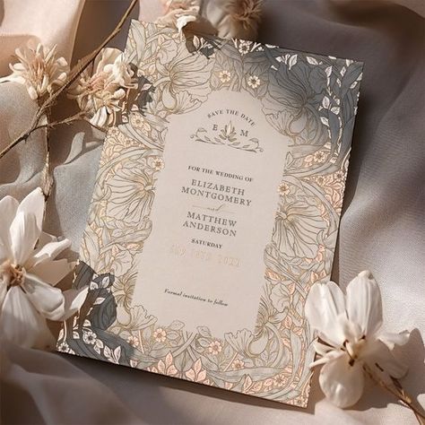 Save the Date Muted White Pimpernel Vintage Morris#Elegant #DIYWeddingInv #UniqueInvitations #WeddingInspo
#WeddingIdeas Wedding Invitations Elegant, Traditional Wedding Invitations, Yellow Beige, Color Wedding, Foil Invitations, Create Invitations, Wedding White, Unique Invitations, Vintage Wedding Invitations