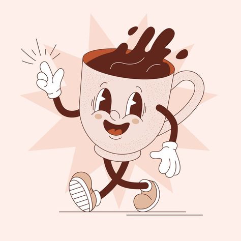 Free Vector | Hand drawn coffee cartoon illustration Coffee Drawing Illustration, Drawing Cup, Coffee Cup Drawing, Notebook Decoration, Coffee Cartoon, Coffee Drawing, Vector Hand, Girly Jewelry, Cartoon Illustration