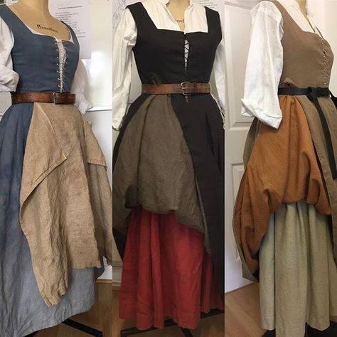 Three of the Tudor gowns I have been making for the indie film Lapwing. Lots more costume to go, and in the meantime we are fundraising to complete the film. The link to our Indigogo campaign is at the top of my page. If some of you can help, in even a small way, that would make such a difference, and please feel free to share the link too. Thank you all 💕I will continue to share my progress as I create the costumes. I should finish the last kirtle today. Please let me know if you become a spon Ren Faire Outfits, Ren Faire Costume, Indie Film, Fair Outfits, Fest Outfits, Diy Vetement, Medieval Costume, Medieval Clothing, The Tudor