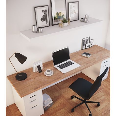 Butcher Block Desk, Bonus Room Office, Laundry Room Folding Table, Countertop Desk, Office Craft Space, Guest Bedroom Home Office, Butcher Block Countertop, Office Remodel, Kitchen Transformation