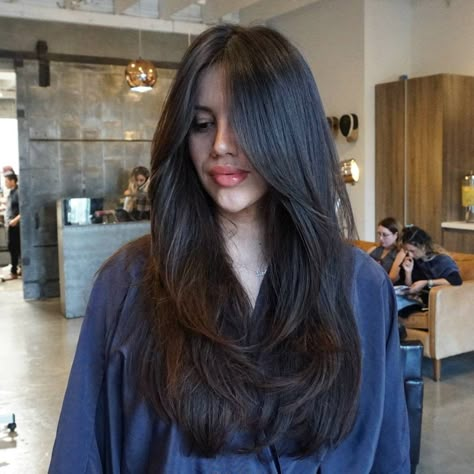 Brown Hair Looks, Straight Hair Cuts, Brown Hair Inspo, Layered Haircuts For Medium Hair, Hair Inspiration Long, Haircut Inspo, Hairstyles For Layered Hair, Long Hair Color, Long Dark Hair