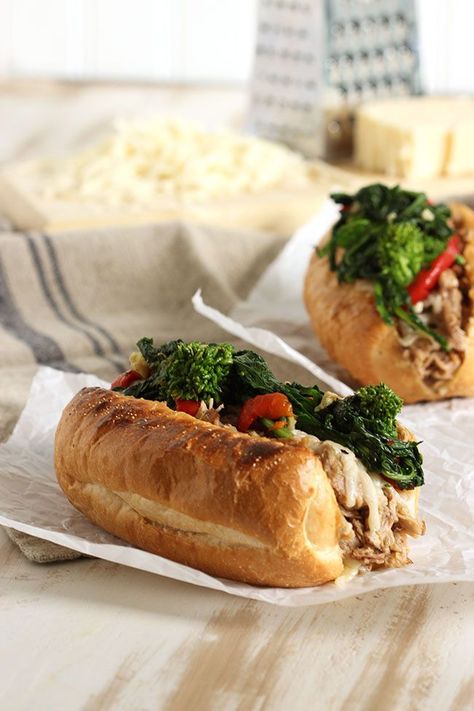 Just like the Philly original, this iconic sandwich is made in the slow cooker and is perfect for tailgating. | The Suburban Soapbox Pork Sandwich Recipes, Roast Pork Sandwich, Slow Cooker Pork Roast, Slow Cooker Recipes Pork, Philly Style, Philly Food, Best Sandwich Recipes, Pork Sandwiches, Slow Cooker Roast