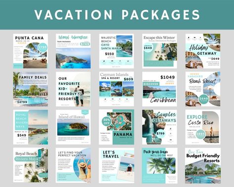 Travel Agent Instagram Templates, Travel Agent Content, Travel Agent Templates, Travel Instagram Posts, Travel Agency Canva Templates - Etsy Canada Travel Agency Instagram Feed, Travel Agent Aesthetic, Travel Agent Marketing Ideas, Travel Agency Branding, Travel Agent Instagram, Start Vlogging, Travel Agent Career, Travel Advisor, Facebook Templates