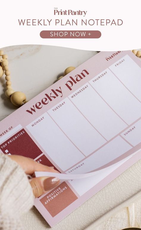 Weekly Plan Notepad, Gifts for Her, Gifts for Cute Notepad Template, Work From Home Planner, Day Planning, Weekly Planner Notepad, Week Planner, Planner Writing, Note Pad Design, Planner Organisation, Weekly Agenda