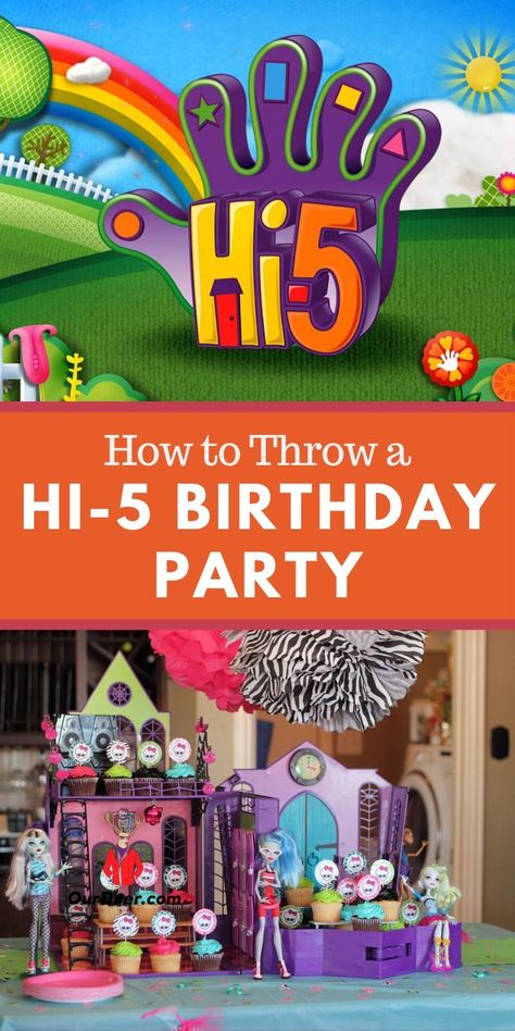 Do you have some Hi-5 fans? Why not have a Hi-5 themed birthday party for them? #hi5 #hi5party #birthdayparty #kidsparties #partytips Hi Five Party Ideas, High Five Party Ideas, Hi5 Birthday Party Ideas, High Five Birthday Party Decorations, 5 Birthday Party Theme, 5th Birthday Party Themes Boys, Hi 5 Birthday Party Ideas For Boys, High 5 Birthday Party Theme Boy, Hi Five Birthday Party Ideas Boys