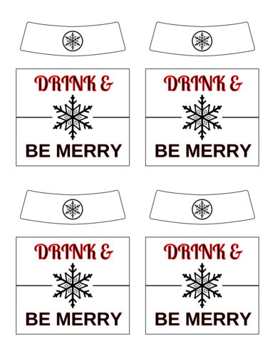 "Drink & Be Merry" Christmas printable beer labels Beer Bottle Labels Template, Printable Beer Labels, Christmas Labels Template, Student Holiday Gifts, Free Christmas Labels, Reindeer Beer, Free Christmas Tags Printable, Free Label Templates, Merry Christmas Printable