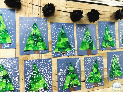 Winter Tree Crafts, Trees Craft, Natalie Lynn, Winter Crafts Preschool, December Crafts, Christmas Art Projects, Winter Art Projects, Preschool Christmas Crafts, Christmas Kindergarten