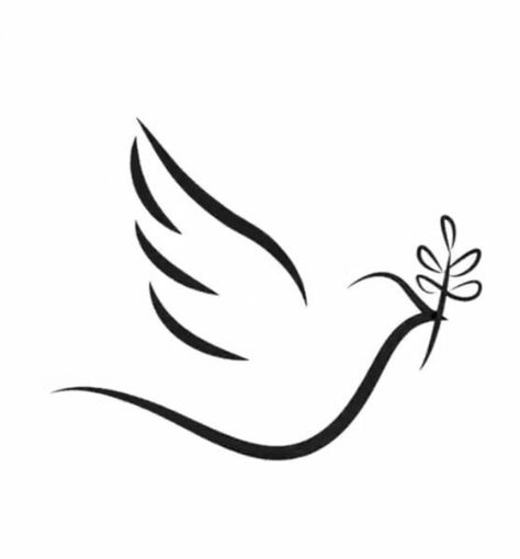 Dove And Olive Branch Tattoo Simple, Simple Pigeon Tattoo, Fine Line Dove Tattoo, Tattoo Pigeon, Dove Outline, Pigeon Tattoo, Olive Branch Tattoo, Dove Tattoo Design, Dove Images