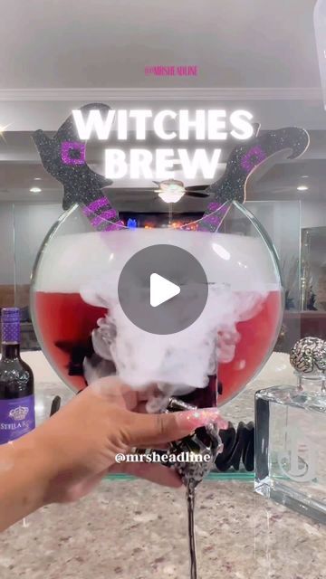 Chelsea Wynn on Instagram: "Witches Brew using my Flower Vase 😜😜 Witches love Roses 🖤

⚠️ WARNING - DO NOT CONSUME DRY ICE
Should allow dry ice to melt fully 5 to 10 minutes before enjoying 🥂 yes cheers 

🕷️ 💖Steal All My Recipes 💀Grab Your copy of my E-BOOK today 🤍Impress your friends and upgrade your Halloween👻 Party 🎈with over 300 full recipes🥂Follow Me 🎊For Daily Cocktails INSPIRATION 💕🥂 Drink Responsibly  Subscribe to my IG today🎉 Hit the subscribe button on my profile for exclusive, content, and recipes

✨Recipe⤵️ In my Ebook on my profile. Glassware available in my @amazon storefront on my profile 🎉😜
.
Stella Rosa Black @stellarosa 
Deleon Tequila @deleontequila 
Blackberry purée @real_infused_exotics 
.
.
.
.
#reels #drinks #cocktails #recipes #cocktailrecipes #igm Stella Rosa Black, Deleon Tequila, Stella Rosa, Full Recipes, Cocktails Recipes, Drink Responsibly, Love Roses, Dry Ice, Drinks Cocktails