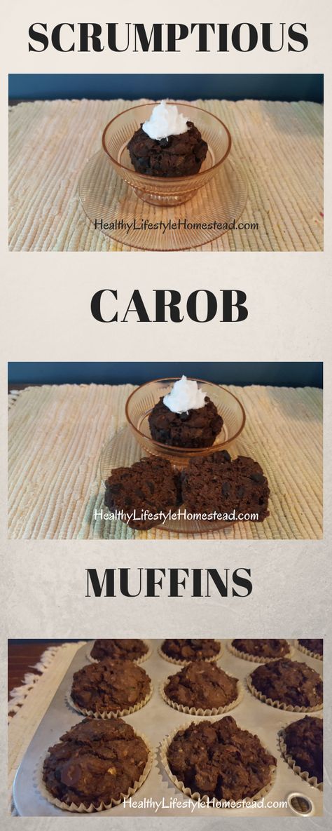 This post will share with you my ultimate favorite recipe for carob muffins. If you like moist but not gooey with the added goodness of carob chips you will not be disappointed. Carob Recipes, Carob Chocolate, Grain Free Pancakes, Homestead Life, Rich Cake, Carob Chips, Carob Powder, Egg Recipe, Powder Recipe