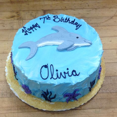 Dolphin in the Sea birthday cake frosted and designed using buttercream. Dolphin Cake Birthday, Sea Birthday Cake, Dolphin Cake, Tattoo Cake, Dolphin Cakes, 6th Birthday Cakes, Cake Kids, Decorating Videos, Cake Decorating Videos