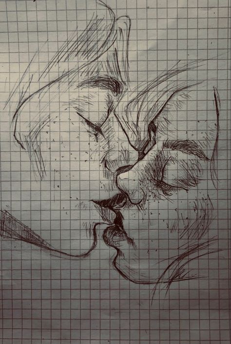 Easy Drawing Couple, Drawing Kissing Couple Sketch, Drawings Of People Kissing, Kiss Sketch, Drawing Kiss, Kissing Drawing, Neck Drawing, Drawing Couple